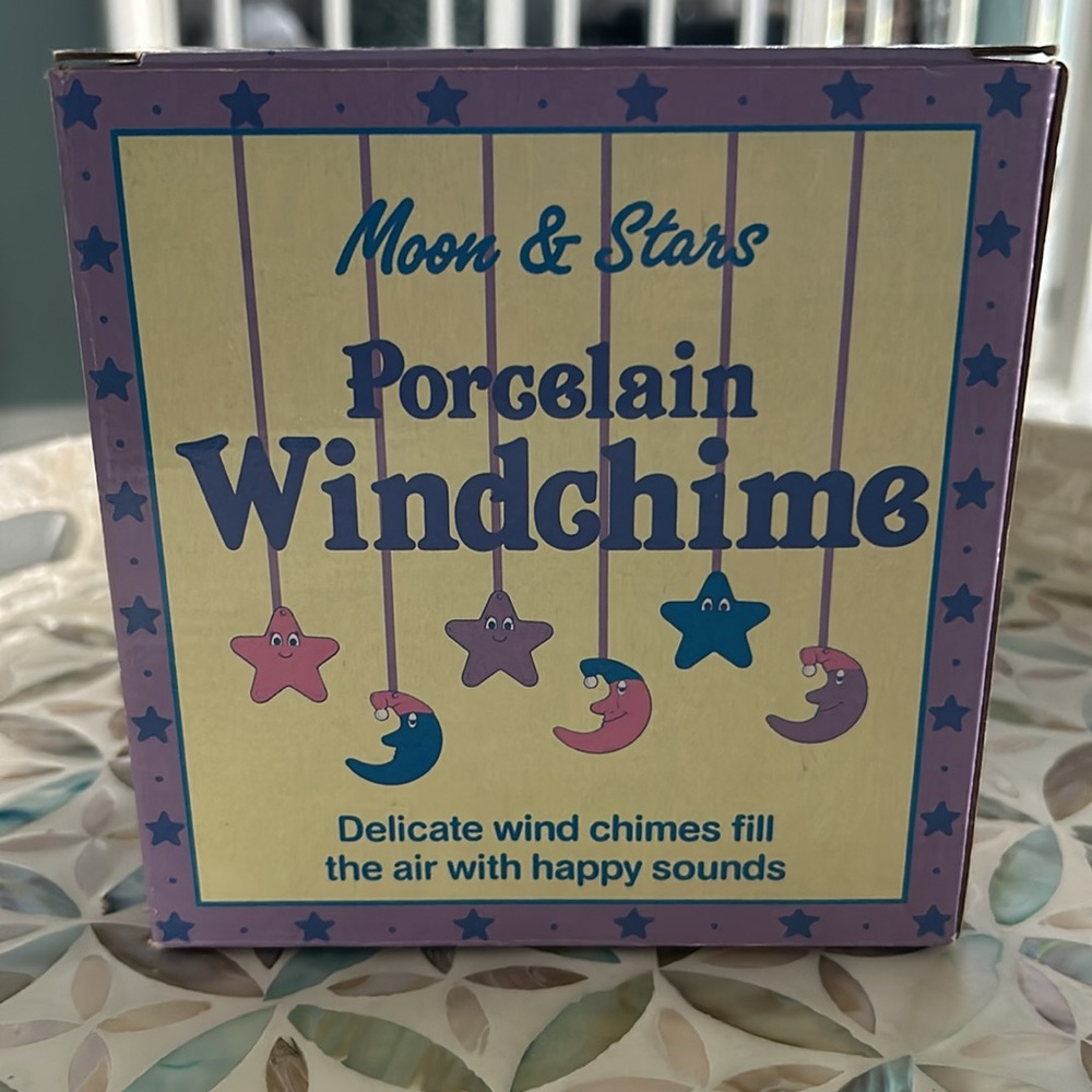 Moon & Stars Porcelain Windchime